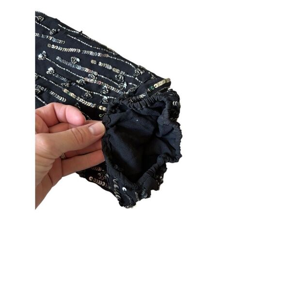 Alice + Olivia Mini Dress Sequin Beaded size XS Black - Picture 13 of 16